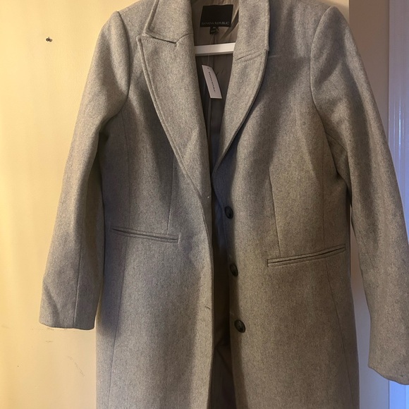 NWT Banana Republic Women's Light Gray Blazer - Picture 3 of 6